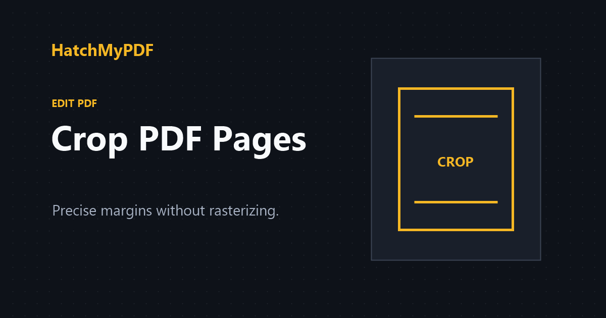 Interactive crop frame around a PDF page